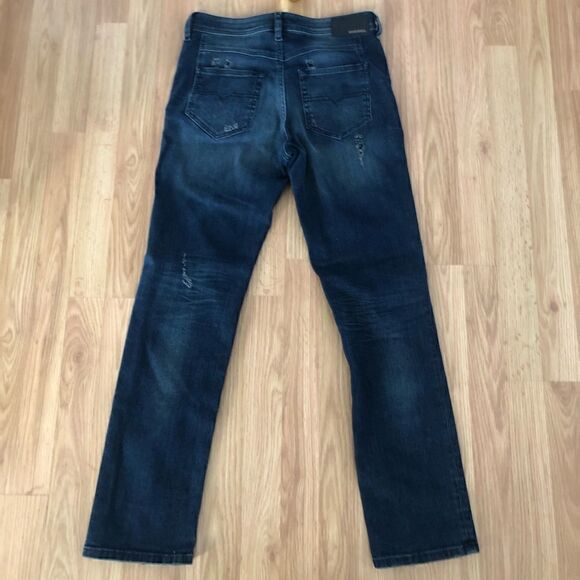 DIESEL 32” Reen Straight Jeans 0677K Dark Wash - Picture 9 of 10